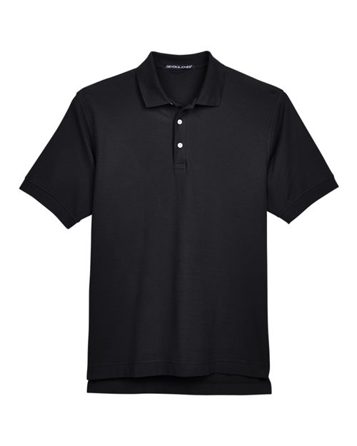 Men's Pima Piqué Polo - Black Front