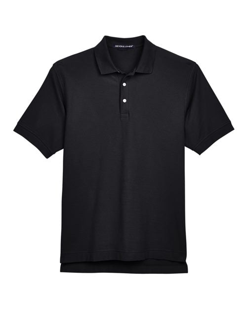 Devon & Jones Men's Pima Piqué Polo - Black Front