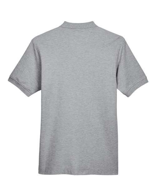 Men's Pima Piqué Polo - Grey Heather Back