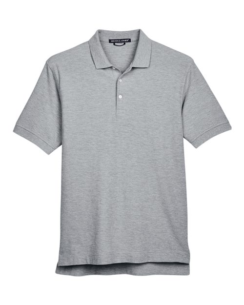Men's Pima Piqué Polo - Grey Heather Front