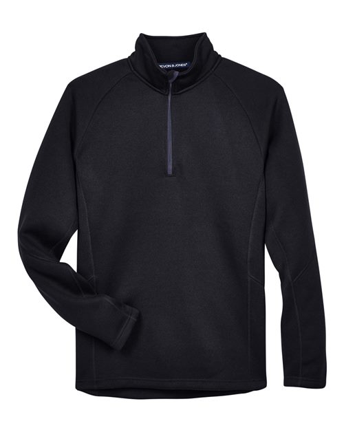 Unisex Bristol Sweater Fleece Quarter-Zip Pullover - Black Front