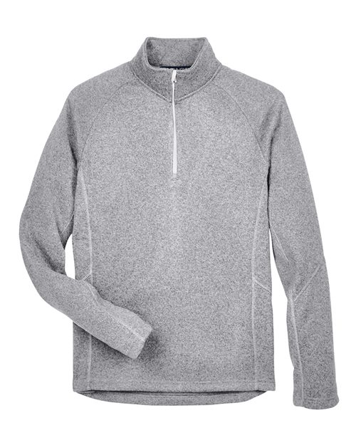 Unisex Bristol Sweater Fleece Quarter-Zip Pullover - Grey Heather Front