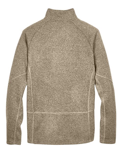 Unisex Bristol Sweater Fleece Quarter-Zip Pullover - Khaki Heather Back