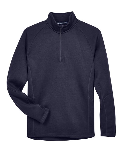 Unisex Bristol Sweater Fleece Quarter-Zip Pullover - Navy Front