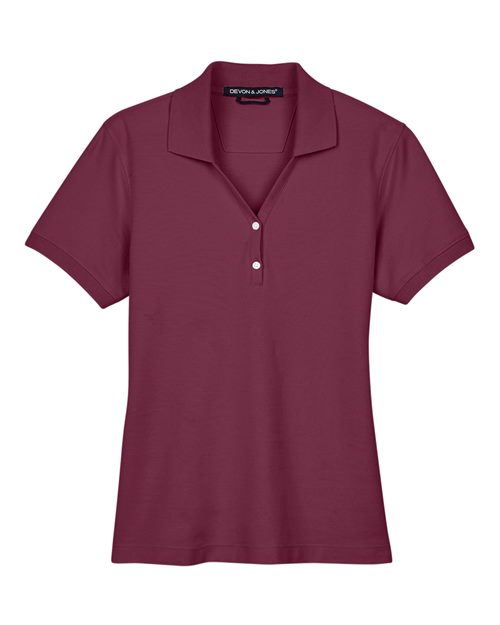 Women's Pima Piqué Polo - Burgundy Front