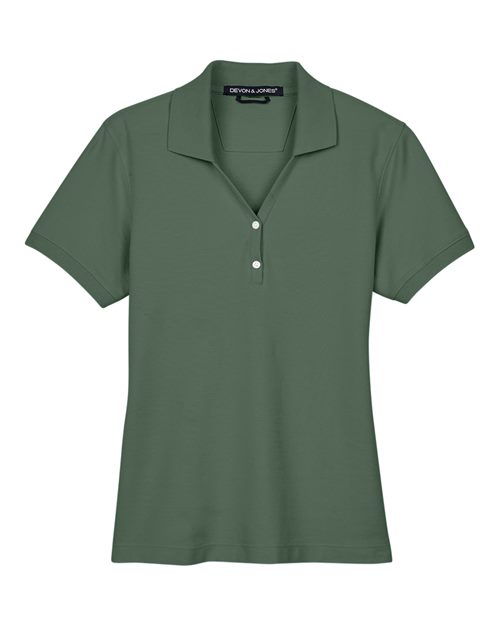 Women's Pima Piqué Polo - Dill Front