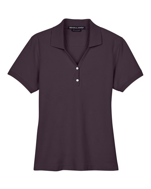 Women's Pima Piqué Polo - Espresso Front