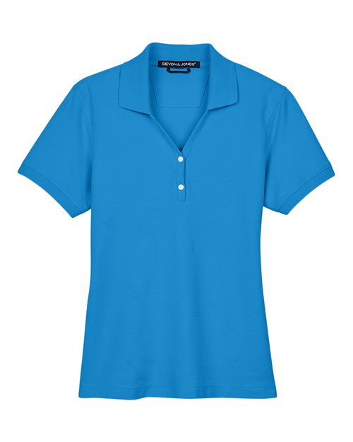 Women's Pima Piqué Polo - French Blue Front
