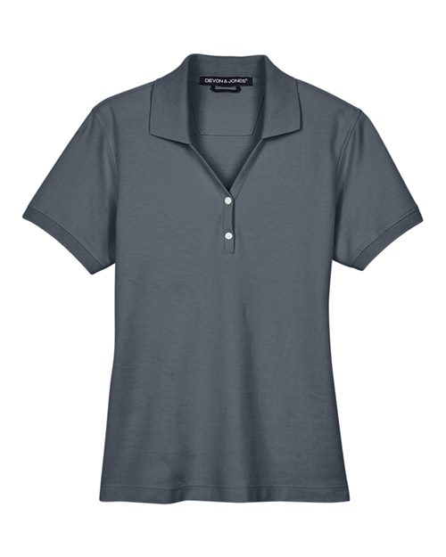 Women's Pima Piqué Polo - Graphite Front