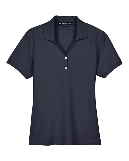 Women's Pima Piqué Polo - Navy Front