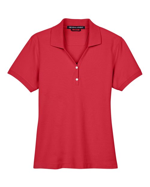 Women's Pima Piqué Polo - Red Front