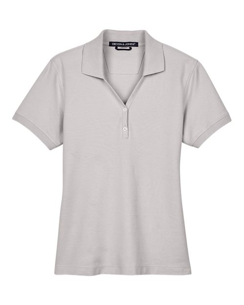 Women's Pima Piqué Polo - Silver Front