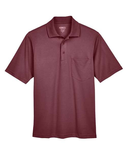 Men's Origin Performance Piqué Polo with Pocket - Burgundy Front