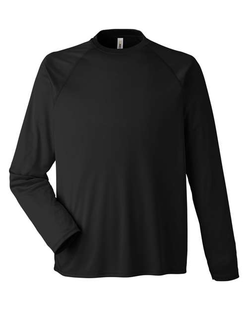 Unisex Ultra UVP™ Marina Raglan Long Sleeve T-Shirt - Black Front