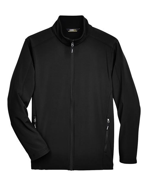 Men's Cruise Two-Layer Fleece Bonded Soft Shell Jacket - Black Front