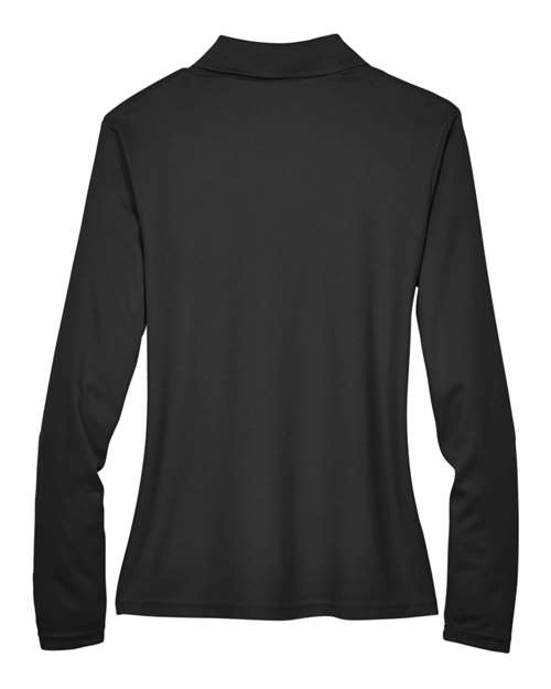 Women's Pinnacle Performance Long Sleeve Piqué Polo - Black Back