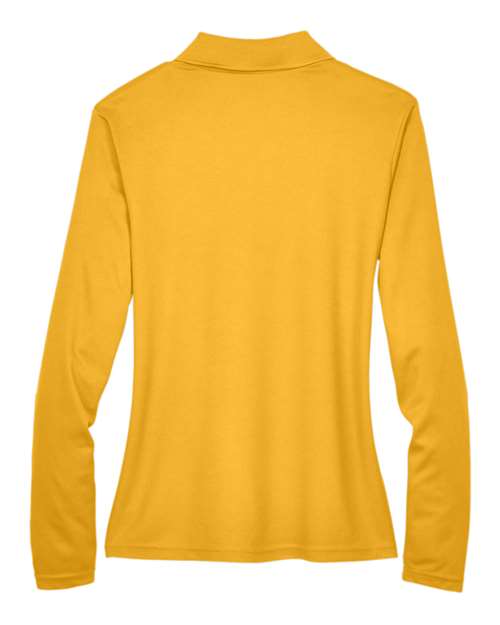 Women's Pinnacle Performance Long Sleeve Piqué Polo - Campus Gold Back