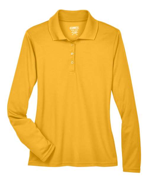Women's Pinnacle Performance Long Sleeve Piqué Polo - Campus Gold Front