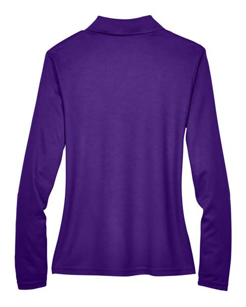 Women's Pinnacle Performance Long Sleeve Piqué Polo - Campus Purple Back