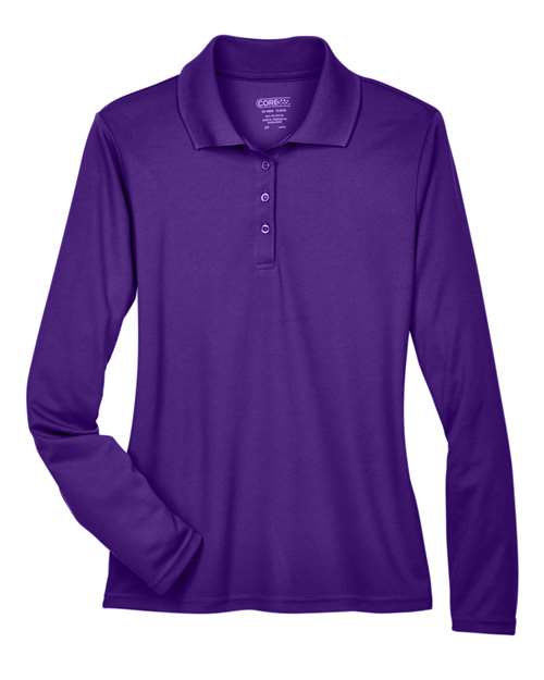 Women's Pinnacle Performance Long Sleeve Piqué Polo - Campus Purple Front