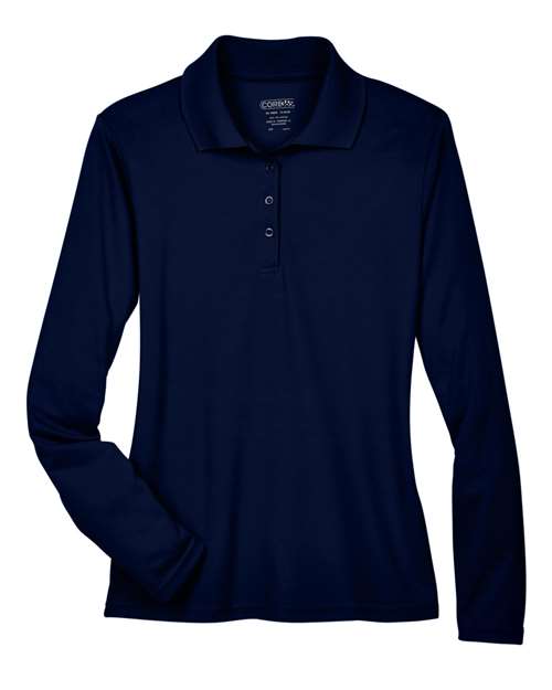Women's Pinnacle Performance Long Sleeve Piqué Polo - Classic Navy Front