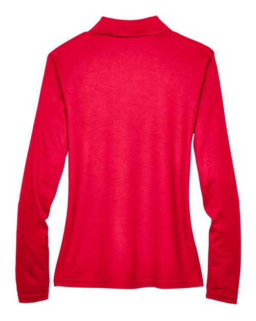 Women's Pinnacle Performance Long Sleeve Piqué Polo - Classic Red Back