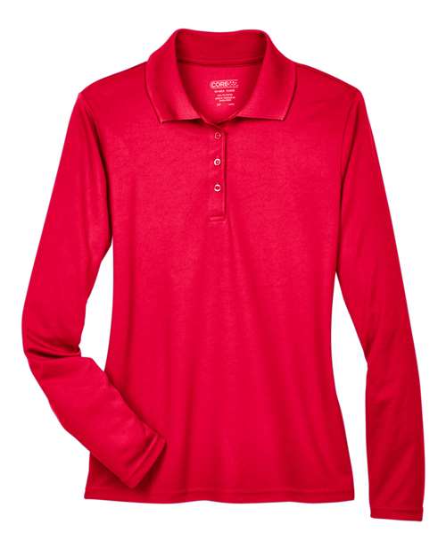 Women's Pinnacle Performance Long Sleeve Piqué Polo - Classic Red Front