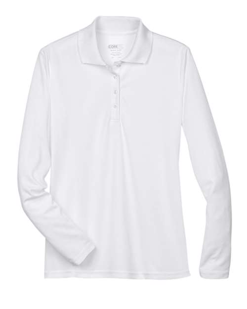 Women's Pinnacle Performance Long Sleeve Piqué Polo - White Front