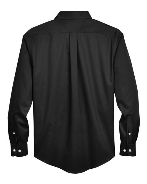 Men's Crown Collection® Solid Stretch Twill Woven Dress Shirt - Black Back