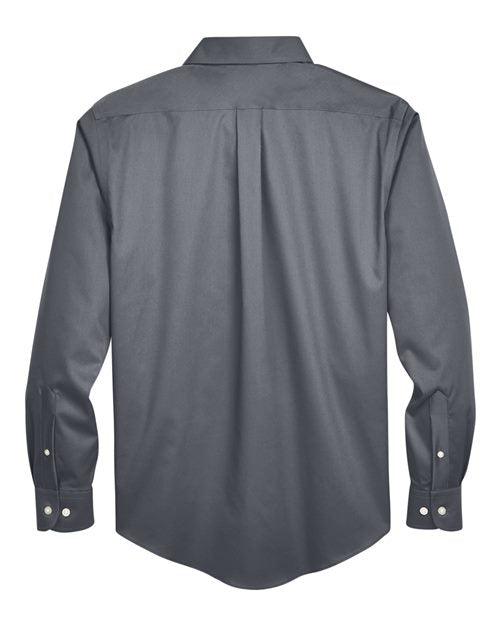 Men's Crown Collection® Solid Stretch Twill Woven Dress Shirt - Graphite Back