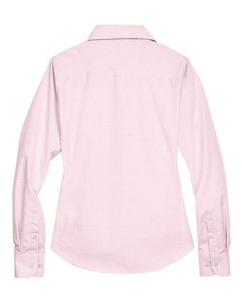 Women's Crown Collection® Gingham Check Woven Dress Shirt - Pink Back