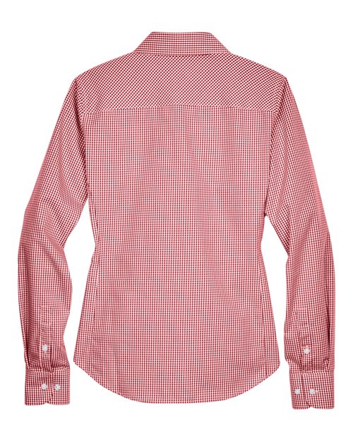 Women's Crown Collection® Gingham Check Woven Dress Shirt - Red Back
