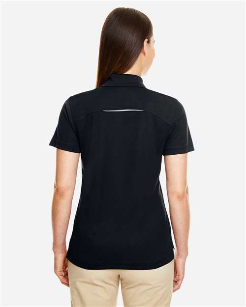 Women's Radiant Performance Piqué Polo with Reflective Piping - Black Back