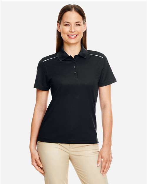 CORE365 Women's Radiant Performance Piqué Polo with Reflective Piping - Model Front