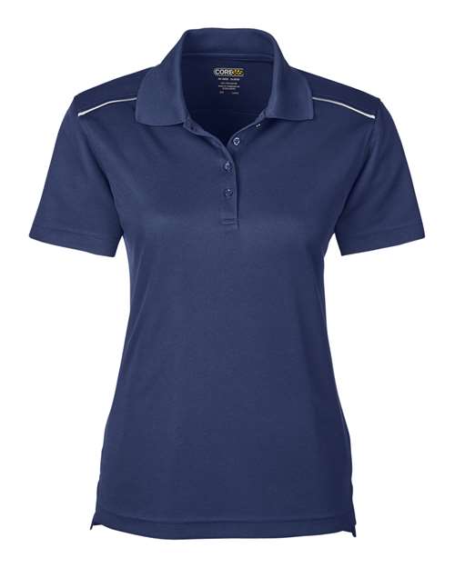 Women's Radiant Performance Piqué Polo with Reflective Piping - Classic Navy Front