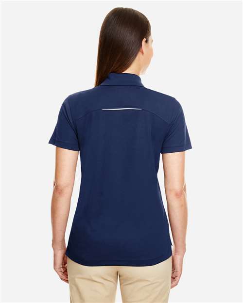 Women's Radiant Performance Piqué Polo with Reflective Piping - Classic Navy Back
