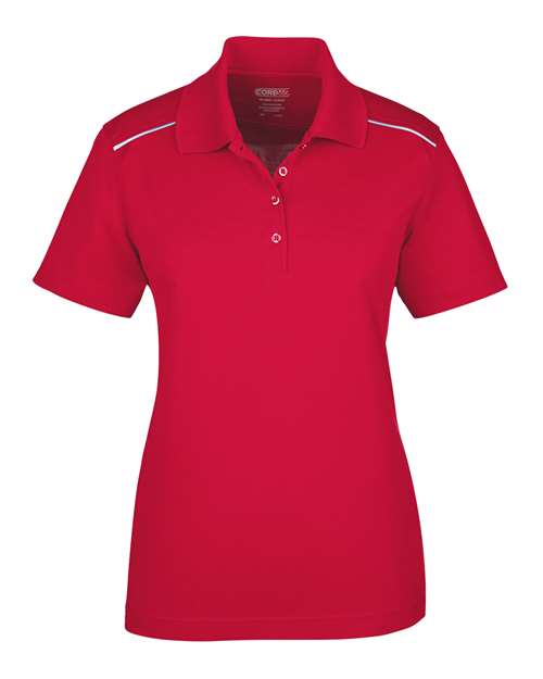 Women's Radiant Performance Piqué Polo with Reflective Piping - Classic Red Front