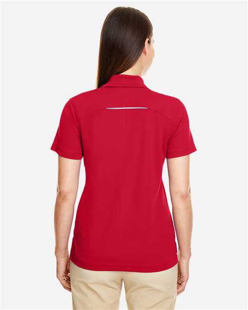 Women's Radiant Performance Piqué Polo with Reflective Piping - Classic Red Back