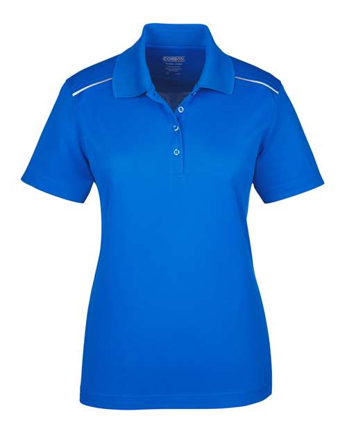 Women's Radiant Performance Piqué Polo with Reflective Piping - True Royal Front
