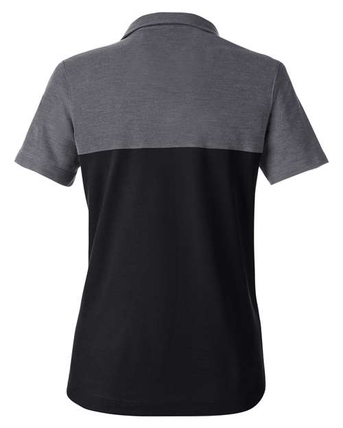 Women's Fusion ChromaSoft™ Colorblock Polo - Black/ Carbon Heather Back