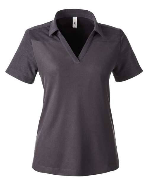 Women's Fusion ChromaSoft™ Colorblock Polo - Carbon/ Carbon Heather Front