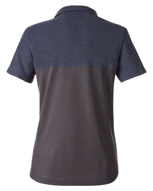 Women's Fusion ChromaSoft™ Colorblock Polo - Carbon/ Classic Navy Heather Back