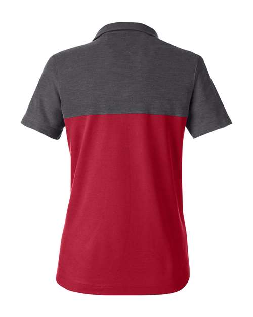 Women's Fusion ChromaSoft™ Colorblock Polo - Classic Red/ Carbon Heather Back