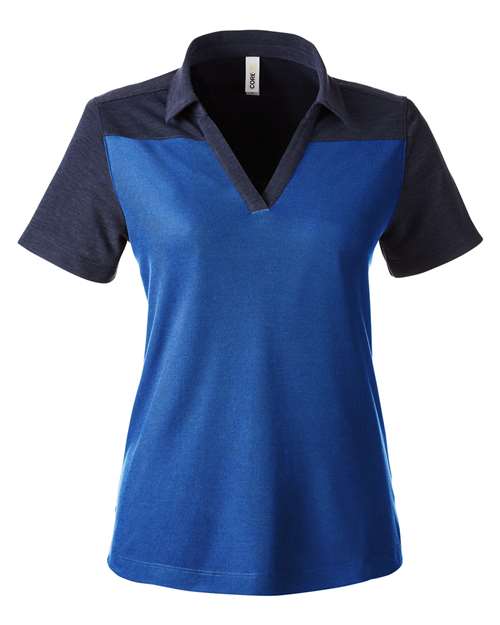 Women's Fusion ChromaSoft™ Colorblock Polo - True Royal/ Classic Navy Heather Front