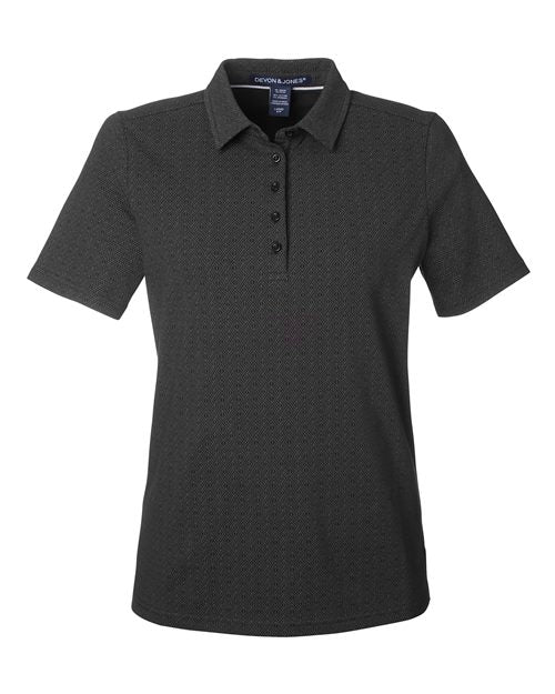 Women's Crownlux Performance® Geo Polo - Black/ Graphite Front