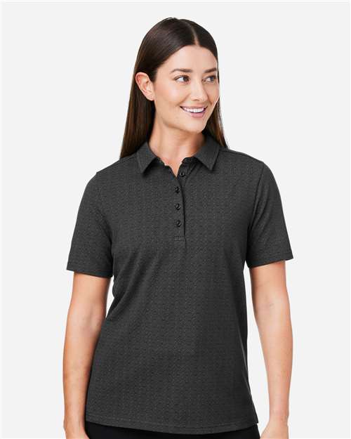 Devon & Jones Women's Crownlux Performance® Geo Polo - Model Front