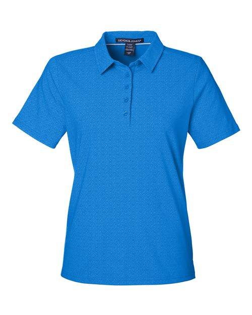 Women's Crownlux Performance® Geo Polo - French Blue/ Crystal Blue Front