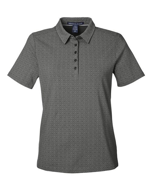Women's Crownlux Performance® Geo Polo - Graphite/ Silver Front