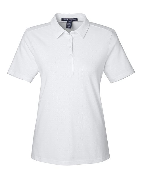 Women's Crownlux Performance® Geo Polo - White/ Silver Front