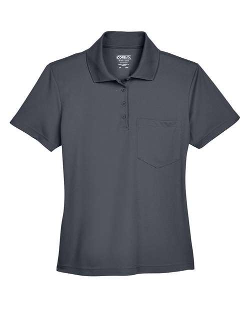 Women's Origin Performance Piqué Polo with Pocket - Carbon Front